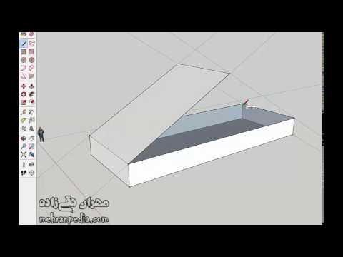 کاربرد نقاله و خطوط راهنما در sketchup
