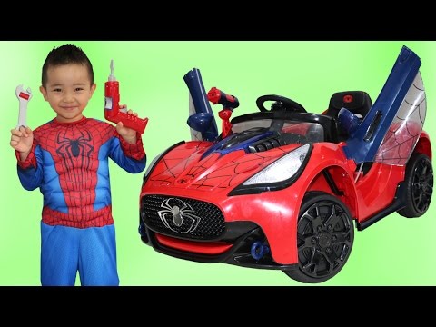 New Spiderman Battery-Powered سوار در سوپر ماشین 6V تست درایو پارک زمان پخش سرگرمی Ckn اسباب بازی