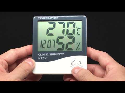 دیجیتال ال سی دی HTC-1 دماسنج رطوبت | دما، ساعت، Humidity【4K】
