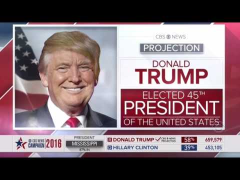 هر شبکه که اعلام دونالد مغلوب ساختن پیشی جستن برنده انتخابات 2016 تدوین ویدئو