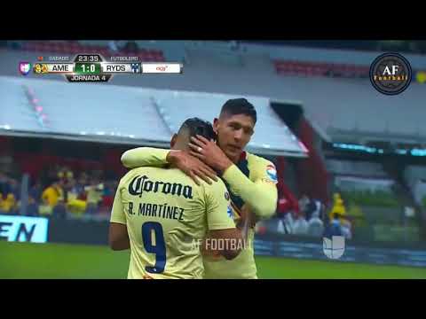 گل د راجر مارتینز امریکا در مقابل مونتری 1 0 SUSCRIBETE Jornada 4 Apertura 2018 HD