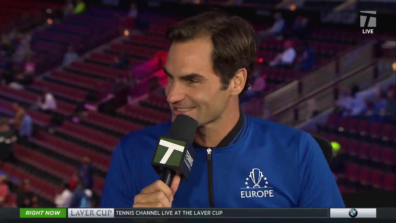 Team Europe's Roger Federer - 2018 Laver Cup Tennis Channel Desk Visit